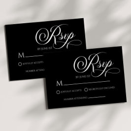 Elegante Classic Minimalistische Wedding RSVP Kaar Kaartje