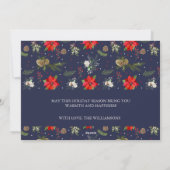 Elegante Classic Monogram Bloemen Happy Holiday Feestdagenkaart (Achterkant)