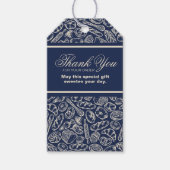 Elegante Classic Navy Blue Cake Bakkerij Cadeaulabel (Voorkant)