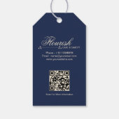 Elegante Classic Navy Blue Cake Bakkerij Cadeaulabel (Achterkant)