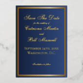 Elegante Classic Navy en Gold Save the Date Kaart (Voorkant)