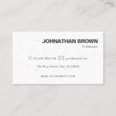 Elegante Classic Plain White Grey Sprinkle Stippen Visitekaartje (Achterkant)