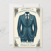 Elegante Classic Suit Groomsman Proposal Kaart (Voorkant)