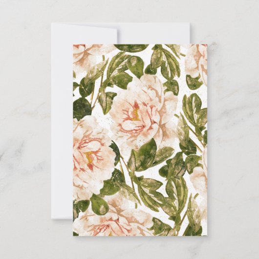 Elegante Classic Waterverf Bloemen Bruiloft RSVP Kaartje (Achterkant)