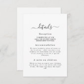 Elegante Classic Wedding Detail Behuizing Kaart (Voorkant / Achterkant)