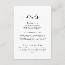 Elegante Classic Wedding Detail Behuizing Kaart