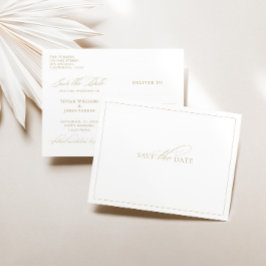 Elegante Classic White Save the Date Wedding Briefkaart