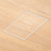Elegante Classic Witte Lijst Witte Overlay Wedding Acryl Uitnodigingen (Laagn)