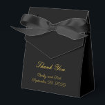 Elegante Classic Zwart Goud Bruiloft Favor Box Bedankdoosjes<br><div class="desc">Elegante Classic Zwart Goud Bruiloft Favor Box</div>