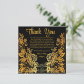 Elegante Classy Black & Gold bruiloft Jubileum Bedankkaart (Staand voorkant)