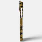 Elegante Classy Black Gold Damask Bloemen Case-Mate iPhone Case (Achterkant / Links)