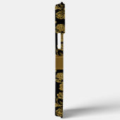 Elegante Classy Black Gold Damask Bloemen Case-Mate iPhone Case (Achterkant / Rechts)