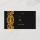 Elegante Classy Black Leopard dierenjuweel Visitekaartje (Achterkant)