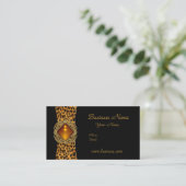 Elegante Classy Black Leopard dierenjuweel Visitekaartje (Staand voorkant)