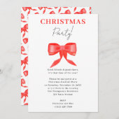 Elegante Classy Black Red Bow kerstfeest Kaart (Voorkant / Achterkant)