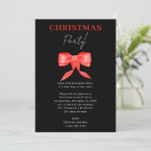 Elegante Classy Black Red Bow kerstfeest Kaart (Staand voorkant)