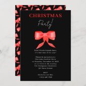 Elegante Classy Black Red Bow kerstfeest Kaart (Voorkant / Achterkant)