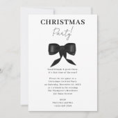 Elegante Classy Black White Bow kerstfeest Kaart (Voorkant)