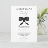 Elegante Classy Black White Bow kerstfeest Kaart (Staand voorkant)