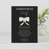 Elegante Classy Black White Bow kerstfeest Kaart (Staand voorkant)