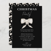 Elegante Classy Black White Bow kerstfeest Kaart (Voorkant / Achterkant)