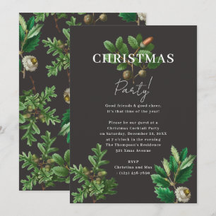 Elegante Classy Black Xmas Acorn kerstfeest Kaart