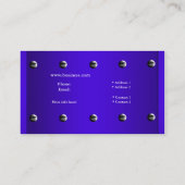 Elegante Classy Blauw Zilver Metaal Chrome look Visitekaartje (Achterkant)