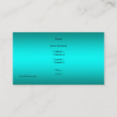 Elegante Classy Blauwgroen Blauwe Paisley Bloemen  Visitekaartje (Achterkant)