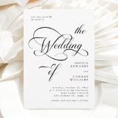 Elegante Classy Calligraphy Trouwen Zwart & Wit Kaart