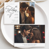 Elegante Classy Calligraphy Trouwen Zwart & Wit Save The Date