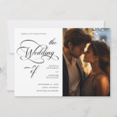 Elegante Classy Calligraphy Trouwen Zwart & Wit Save The Date (Voorkant)