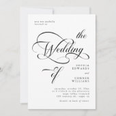 Elegante Classy Calligraphy Wedding Alles in één Kaart (Voorkant)