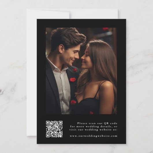 Elegante Classy Calligraphy Wedding Black Save The Date (Achterkant)