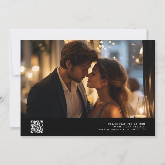 Elegante Classy Calligraphy Wedding Black Save The Date (Achterkant)
