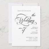 Elegante Classy Calligraphy Wedding QR-code Save The Date (Voorkant)