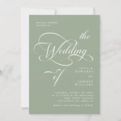 Elegante Classy Calligraphy Wedding Sage Green Kaart (Voorkant)