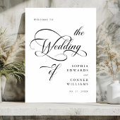 Elegante Classy Calligraphy Wedding Welcome Sign Poster
