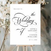 Elegante Classy Calligraphy Wedding Welcome Sign Poster