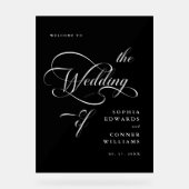 Elegante Classy Calligraphy Wedding Welkom Frosted Acryl Bord (Voorkant)