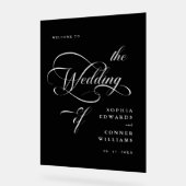 Elegante Classy Calligraphy Wedding Welkom Frosted Acryl Bord (Hoek)