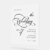Elegante Classy Calligraphy Wedding Welkom Frosted Acryl Bord (Hoek)