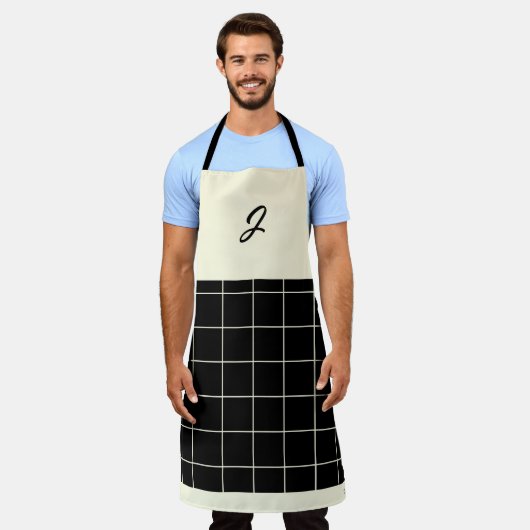 Elegante Classy Chic Black Cream Grid Boho Pattern Schort (Gedragen)