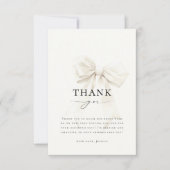 Elegante Classy Chic White Bow Vrijgezellenfeest Bedankkaart (Voorkant)