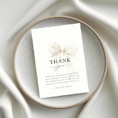 Elegante Classy Chic White Bow Vrijgezellenfeest Bedankkaart