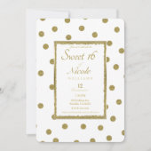 Elegante Classy & Chic Wit Goud Sweet 16 Party Kaart (Voorkant)