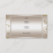 Elegante Classy Damask Caramel Cream Beige Gold Visitekaartje (Achterkant)