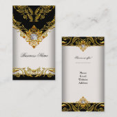 Elegante Classy Elite Gold Cream Zwart op Goud Visitekaartje (Voorkant / Achterkant)