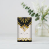 Elegante Classy Elite Gold Cream Zwart op Goud Visitekaartje (Staand voorkant)