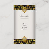 Elegante Classy Elite Gold Cream Zwart op Goud Visitekaartje (Achterkant)