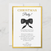 Elegante Classy Gold Black Bow kerstfeest Kaart (Voorkant)